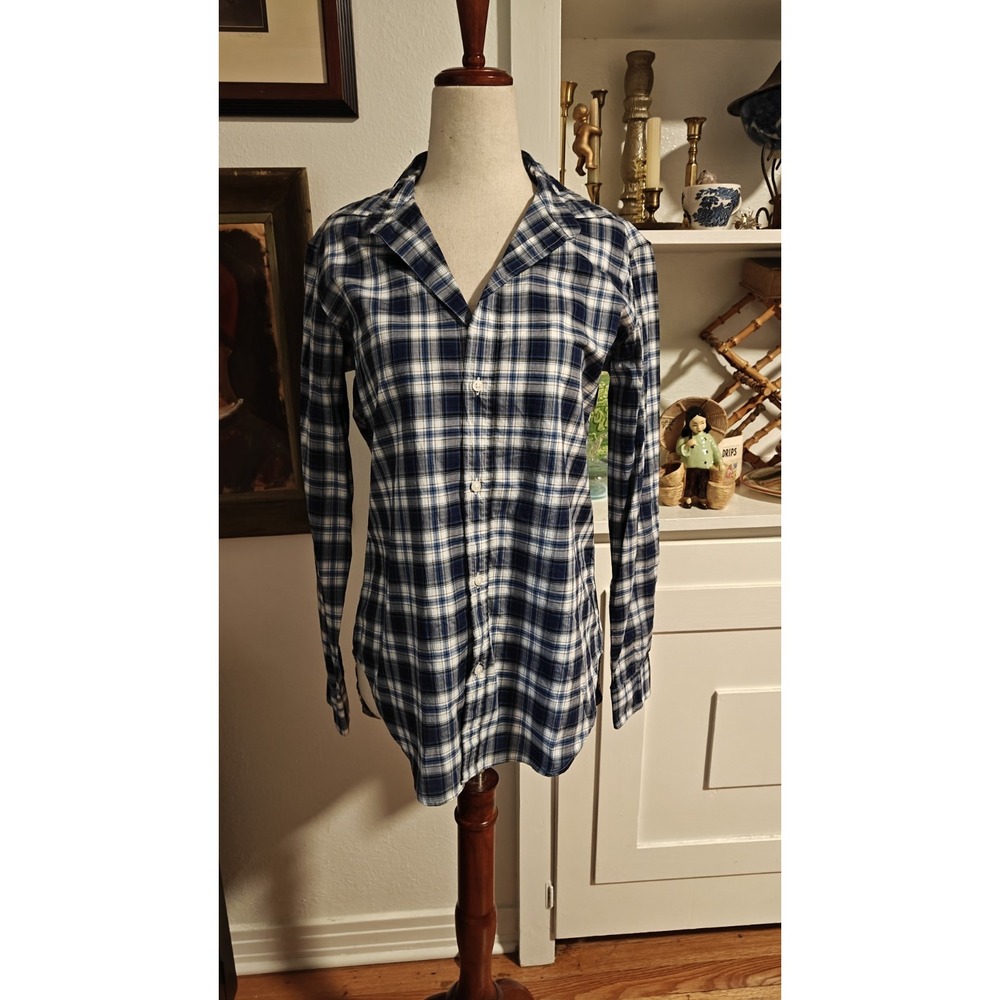 Frank & Eileen Button Down Plaid Cotton Shirt Women's Small  "Frank" 117409